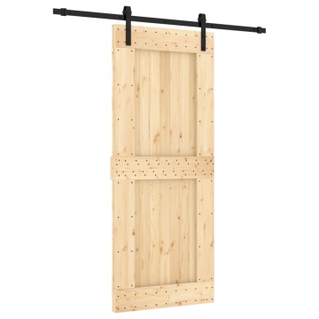 Ușă glisantă cu set de feronerie 85x210 cm, lemn masiv de pin - Img 2