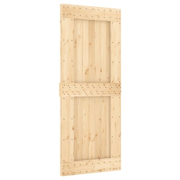 Ușă glisantă cu set de feronerie 85x210 cm, lemn masiv de pin - Img 3