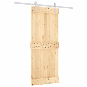 Ușă glisantă cu set de feronerie 85x210 cm, lemn masiv de pin - Img 2