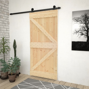 Ușă glisantă cu set feronerie, 80 x 210 cm, lemn masiv de pin - Img 1