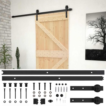 Ușă glisantă cu set feronerie, 80x210 cm, lemn masiv de pin - Img 2