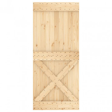 Ușă glisantă cu set feronerie, 90x210 cm, lemn masiv de pin - Img 4