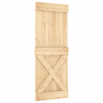 Ușă glisantă cu set feronerie, 90x210 cm, lemn masiv de pin - Img 3