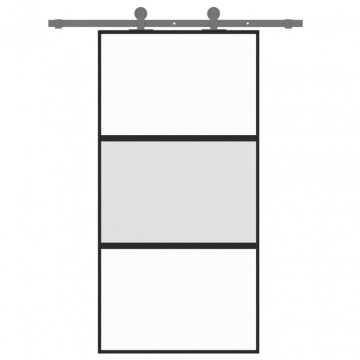 Ușă glisantă, negru, 102,5x205 cm, sticlă securizată/aluminiu - Img 3
