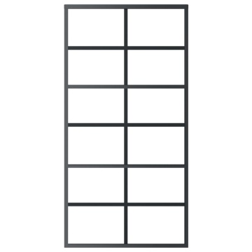Ușă glisantă, negru, 102x205 cm, sticlă ESG și aluminiu - Img 3