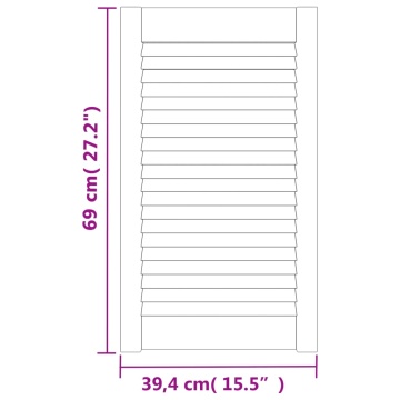 Uși dulap design lambriu 2 buc. alb 69x39,4 cm, lemn masiv pin - Img 5