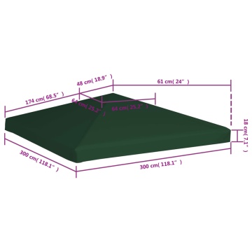 Acoperiș de pavilion, 310 g/m², verde, 3 x 3 m - Img 5