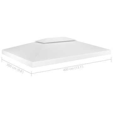 Acoperiș de pavilion cu 2 niveluri, alb, 4x3 m, 310 g/m² - Img 7