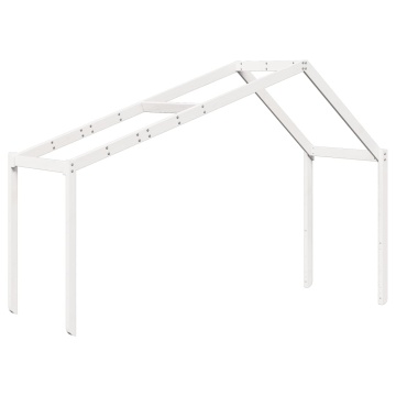 Acoperiș Pat Copii, alb, 203x95,5x142 cm Lemn Mass Pin - Img 2