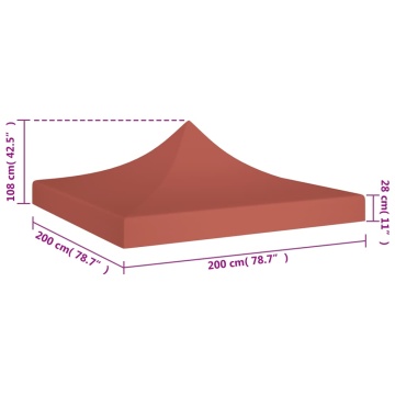 Acoperiș pentru cort de petrecere, cărămiziu, 2 x 2 m, 270 g/m² - Img 5