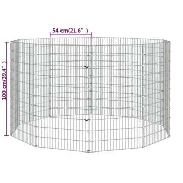 Adăpost pentru animale cu 10 panouri, 54x100 cm fier galvanizat - Img 7