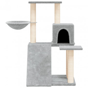 Ansamblu de pisici, stâlpi din funie sisal, gri deschis, 82 cm - Img 2