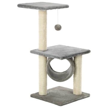 Ansamblu pentru pisici cu stâlpi din funie de sisal, gri, 65 cm - Img 2