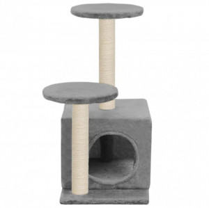 Ansamblu pisici cu stâlpi din funie de sisal, 60 cm gri - Img 5