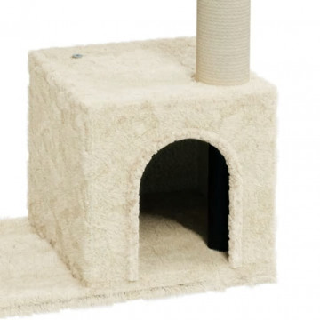 Ansamblu pisici cu stâlpi din funie de sisal, crem, 70 cm - Img 6