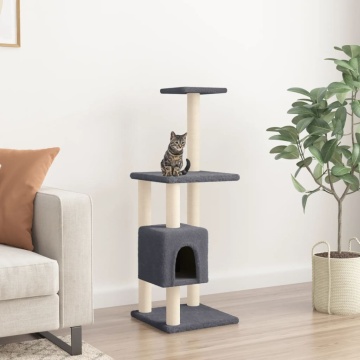 Ansamblu pisici cu stâlpi din funie de sisal, gri închis 104 cm - Img 1