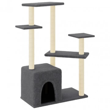 Ansamblu pisici cu stâlpi din funie sisal, gri închis, 107,5 cm - Img 2