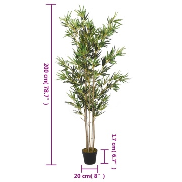 Arbore din bambus artificial 1380 de frunze 200 cm verde - Img 4