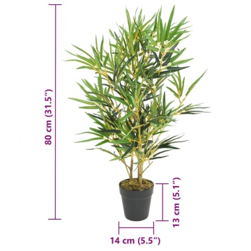 Arbore din bambus artificial 368 de frunze 80 cm verde - Img 4