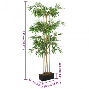 Arbore din bambus artificial 988 de frunze 150 cm verde - Img 4