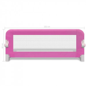 Balustradă de pat protecție copii, 2 buc., roz, 102 x 42 cm - Img 7