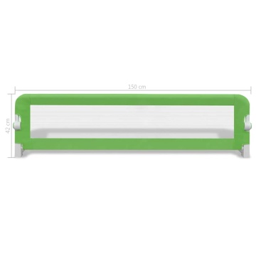 Balustradă de protecție pat copii, 2 buc., verde, 150x42 cm - Img 6