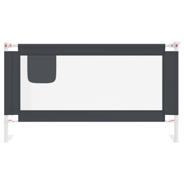 Balustradă de protecție pat copii, gri închis, 150x25 cm textil - Img 4