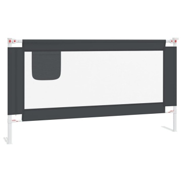 Balustradă de protecție pat copii, gri închis, 160x25 cm textil - Img 2