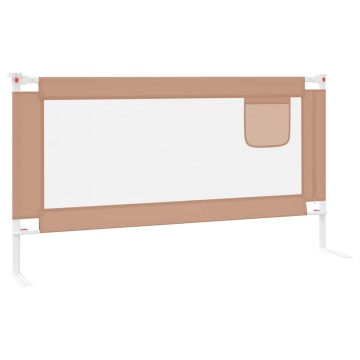 Balustradă de protecție pat copii, gri taupe, 160x25 cm, textil - Img 4
