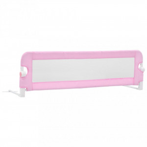 Balustradă de protecție pat copii, roz, 120 x 42 cm, poliester - Img 2
