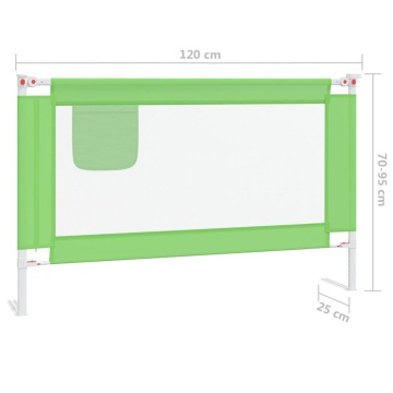 Balustradă de protecție pat copii, verde, 120x25 cm, textil - Img 7