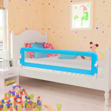 Balustradă protecție pat copii, albastru, 120x42 cm, poliester - Img 1