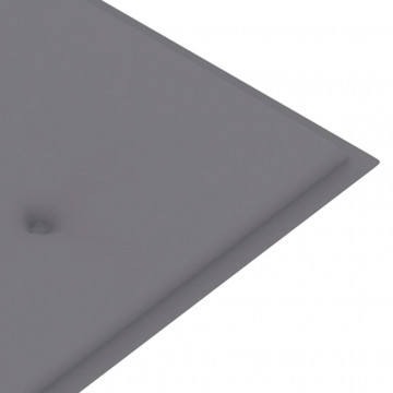 Bancă Batavia cu pernă gri, 150 cm, lemn masiv de tec - Img 6