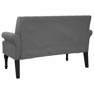 Bancă cu spătar, gri închis, 120x62x75,5 cm, material textil - Img 5