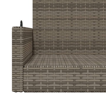 Bancă de balansoar, gri, 119x56x48 cm, poliratan - Img 7