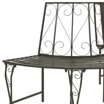 Bancă de copac semicirculară pentru grădină, 160 cm, oțel - Img 4