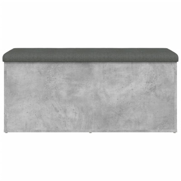 Bancă de depozitare, gri beton, 102x42x45 cm, lemn prelucrat - Img 8