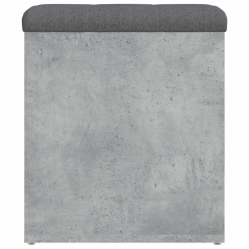 Bancă de depozitare, gri beton, 42x42x45 cm, lemn prelucrat - Img 5