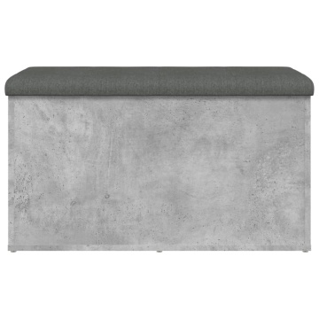Bancă de depozitare, gri beton, 82x42x45 cm, lemn prelucrat - Img 8