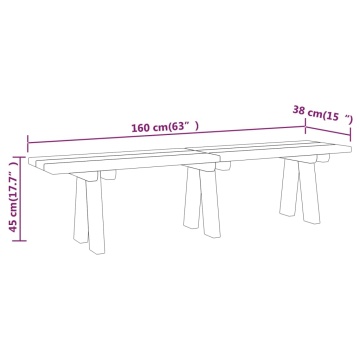 Bancă de grădină, 160 cm, lemn masiv de pin tratat - Img 6