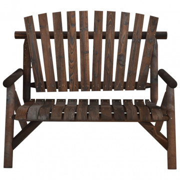 Bancă de grădină cu 2 locuri, 119x85x98 cm, lemn masiv molid - Img 3