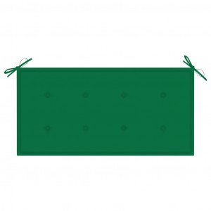 Bancă de grădină, cu pernă verde, 112 cm, lemn masiv de tec - Img 5