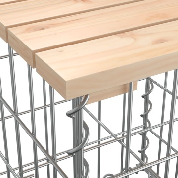 Bancă de grădină, design gabion, 103x70x65cm, lemn masiv de pin - Img 5