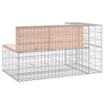 Bancă de grădină design gabion 122x71x65,5cm lemn masiv Douglas - Img 8