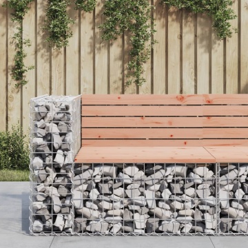 Bancă de grădină design gabion 92x71x65,5 cm lemn masiv Douglas - Img 1