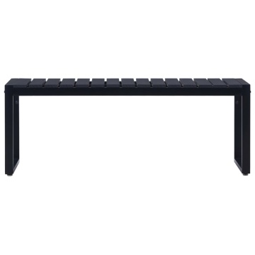 Bancă de grădină, negru, 120,5 cm, placă PS - Img 2
