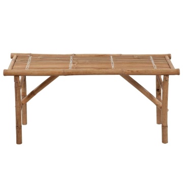 Bancă de grădină pliabilă cu pernă, 118 cm, bambus - Img 3