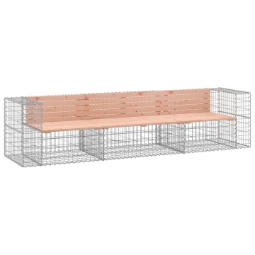 Bancă de grădină tip gabion 287x71x65,5 cm, lemn masiv Douglas - Img 2