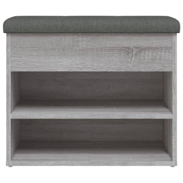 Bancă de pantofi, gri sonoma, 62x32x50 cm, lemn prelucrat - Img 5