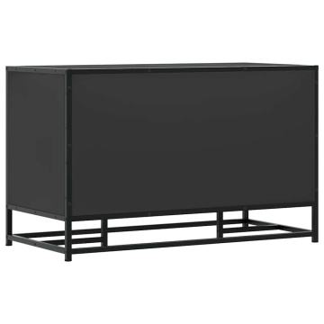 Bancă de pantofi neagră 84x40x53,5 cm lemn și metal prelucrat - Img 5